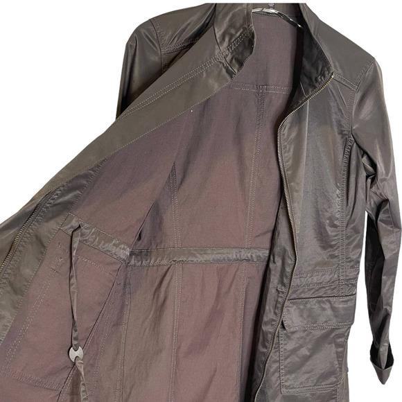 Eileen Fisher Satin Sheen Trench Coat size xsmall - Picture 3 of 8